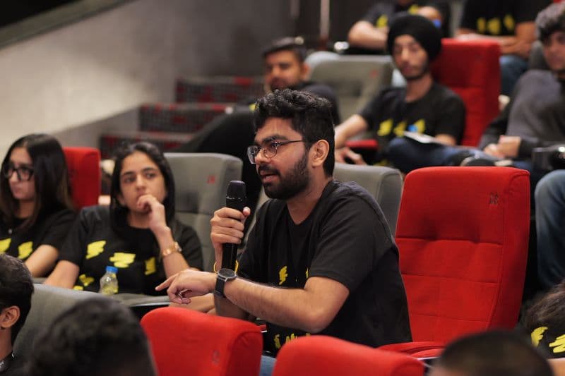 People taking part in a classroom discussion